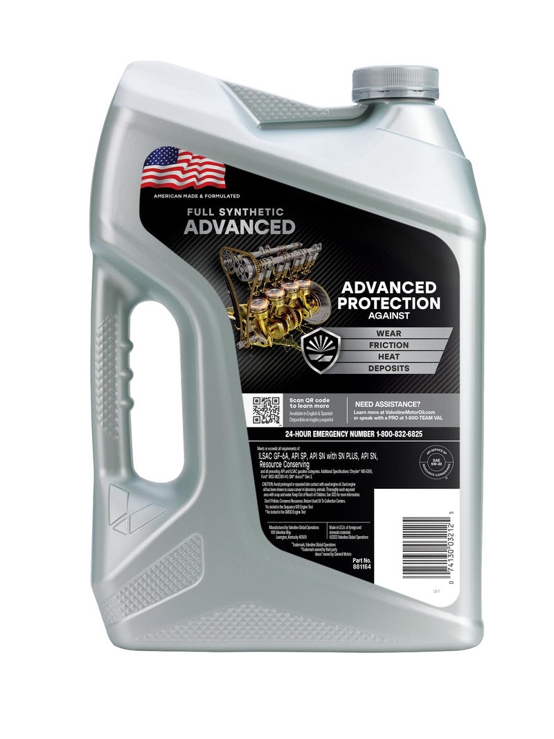 Valvoline زيت محرك فالفولين المتقدم بالكامل الاصطناعي SAE 5W-30 5 QT - Image 2